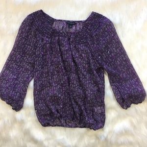 Banana Republic Sheer 3/4 Sleeve Top Size M